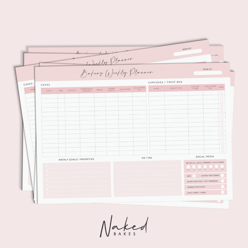 Bakers Weekly Planner Naked Bakes